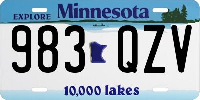 MN license plate 983QZV