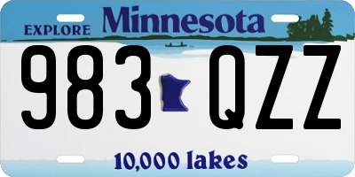 MN license plate 983QZZ