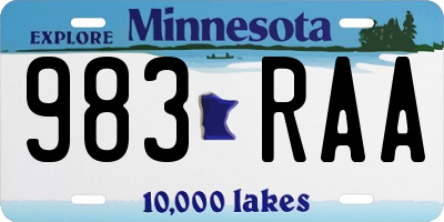 MN license plate 983RAA