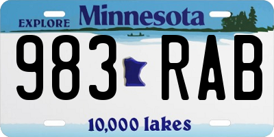 MN license plate 983RAB