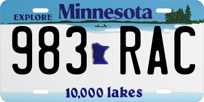 MN license plate 983RAC