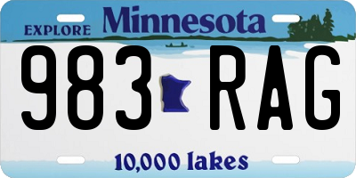 MN license plate 983RAG