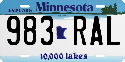 MN license plate 983RAL