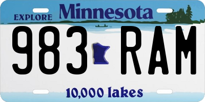 MN license plate 983RAM
