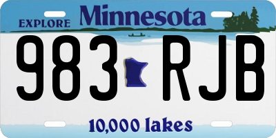 MN license plate 983RJB