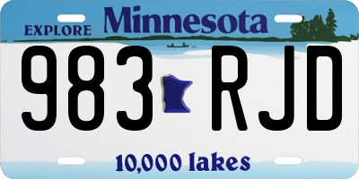MN license plate 983RJD