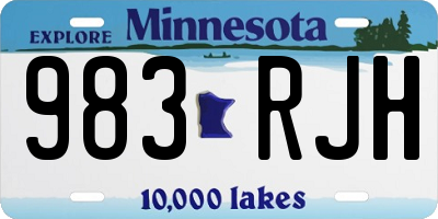 MN license plate 983RJH