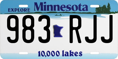 MN license plate 983RJJ