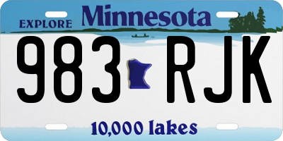 MN license plate 983RJK