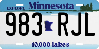 MN license plate 983RJL