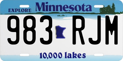 MN license plate 983RJM