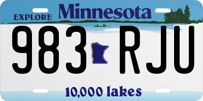 MN license plate 983RJU