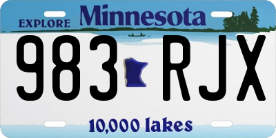 MN license plate 983RJX