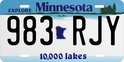 MN license plate 983RJY