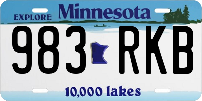 MN license plate 983RKB