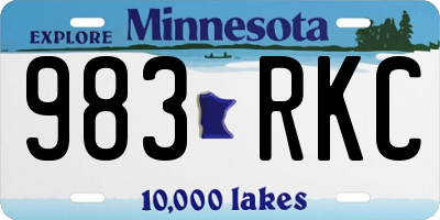 MN license plate 983RKC
