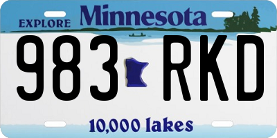 MN license plate 983RKD
