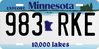 MN license plate 983RKE