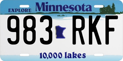 MN license plate 983RKF