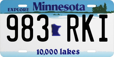 MN license plate 983RKI