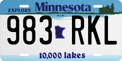 MN license plate 983RKL