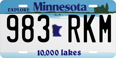 MN license plate 983RKM