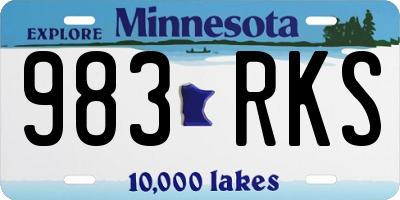MN license plate 983RKS