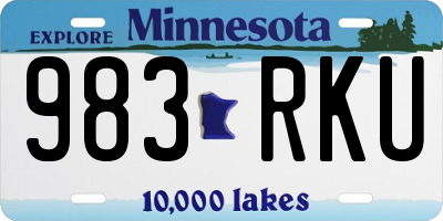 MN license plate 983RKU