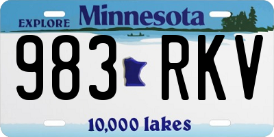 MN license plate 983RKV