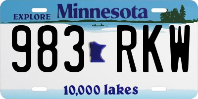 MN license plate 983RKW