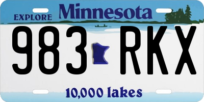 MN license plate 983RKX