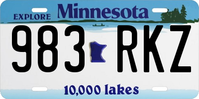 MN license plate 983RKZ
