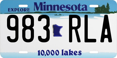 MN license plate 983RLA