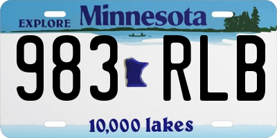 MN license plate 983RLB
