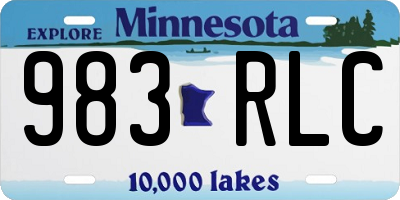 MN license plate 983RLC