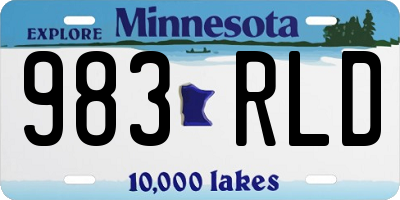 MN license plate 983RLD