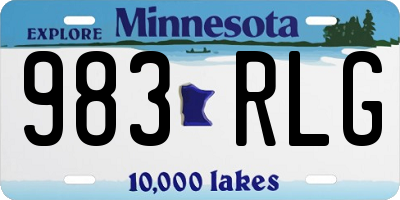 MN license plate 983RLG