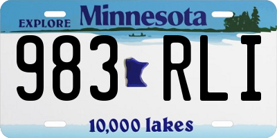 MN license plate 983RLI
