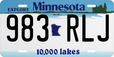 MN license plate 983RLJ