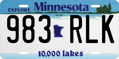 MN license plate 983RLK