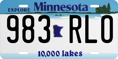 MN license plate 983RLO
