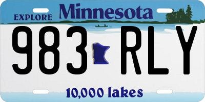 MN license plate 983RLY