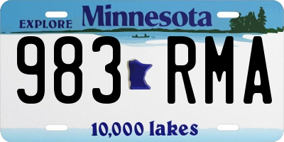 MN license plate 983RMA