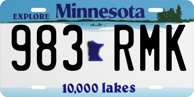 MN license plate 983RMK