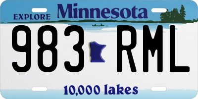 MN license plate 983RML