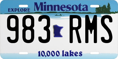 MN license plate 983RMS