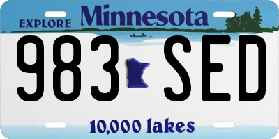 MN license plate 983SED