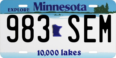 MN license plate 983SEM
