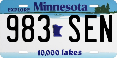 MN license plate 983SEN