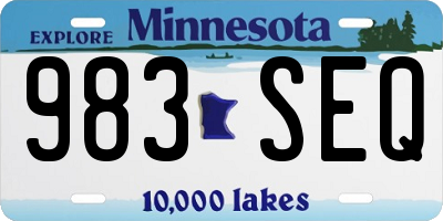 MN license plate 983SEQ